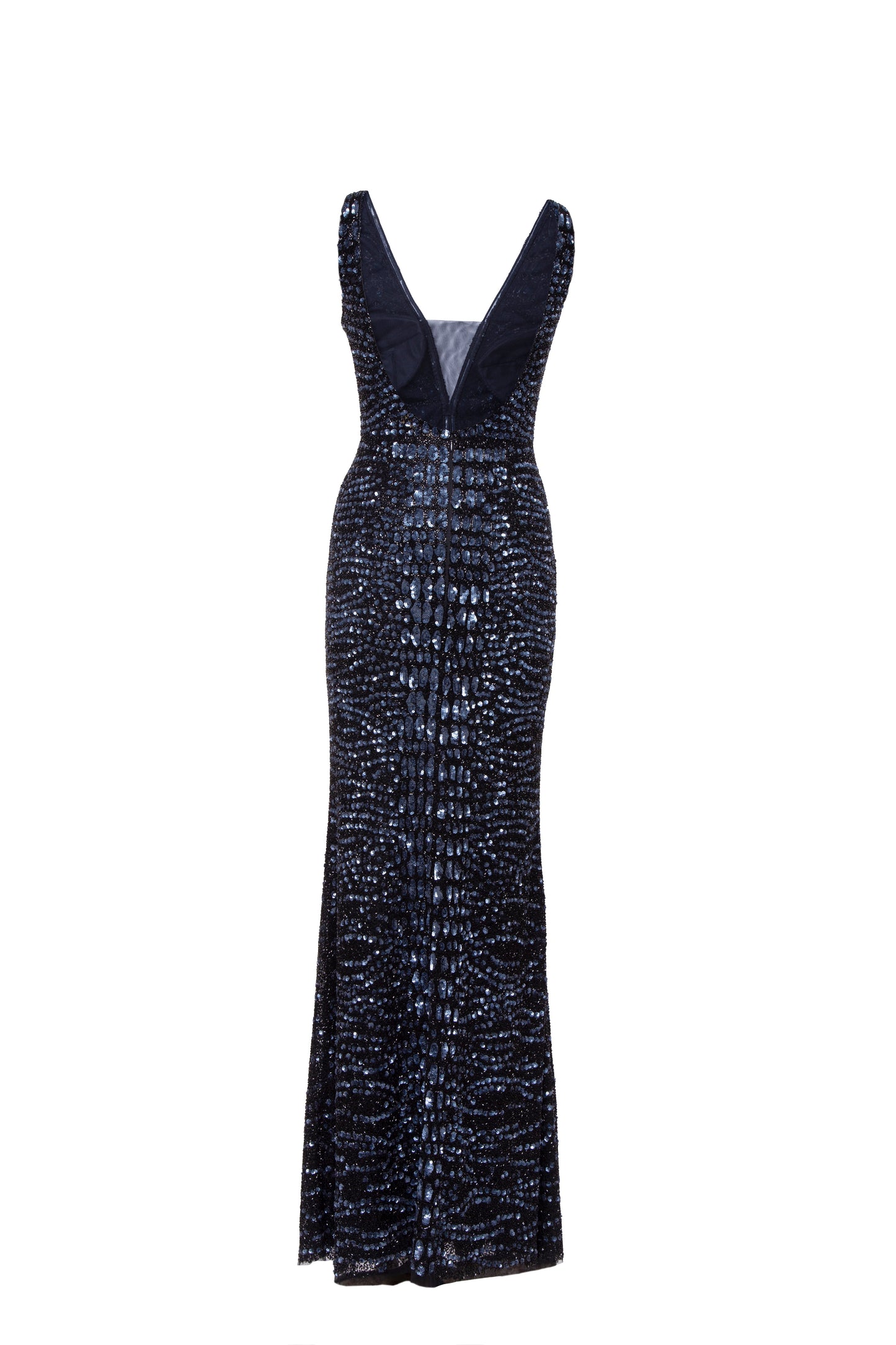 Stella Sequined Sleeveless V-Neck Maxi Gown