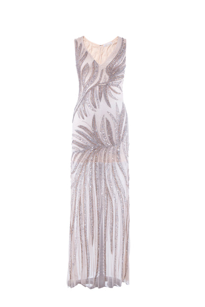 Folia Embellished V-Neck Sleeveless Maxi Dress