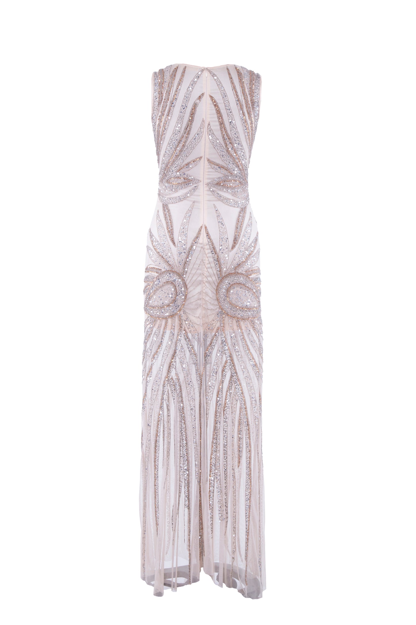 Folia Embellished V-Neck Sleeveless Maxi Dress