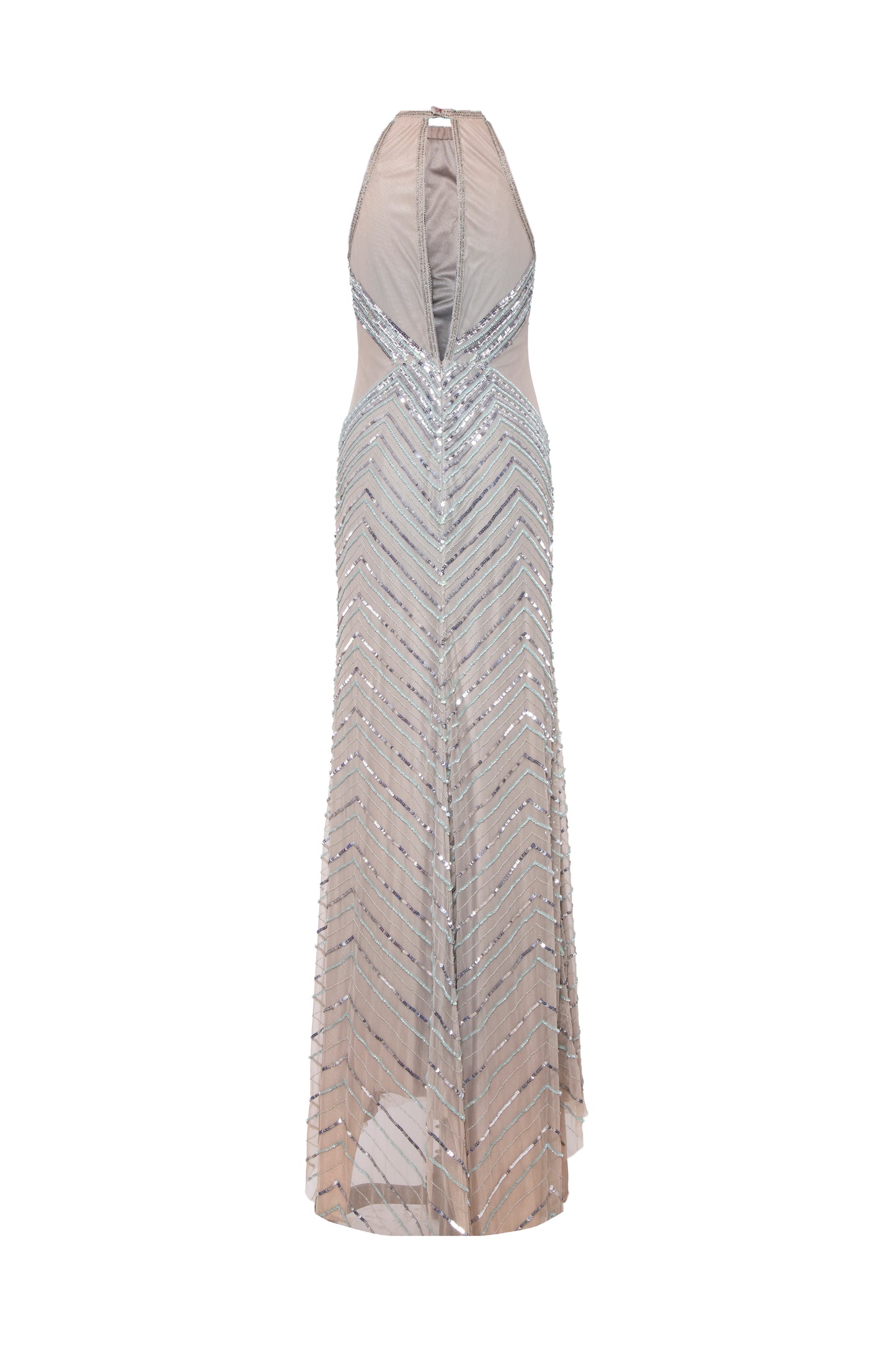 Yara Embellished Halter Maxi Gown