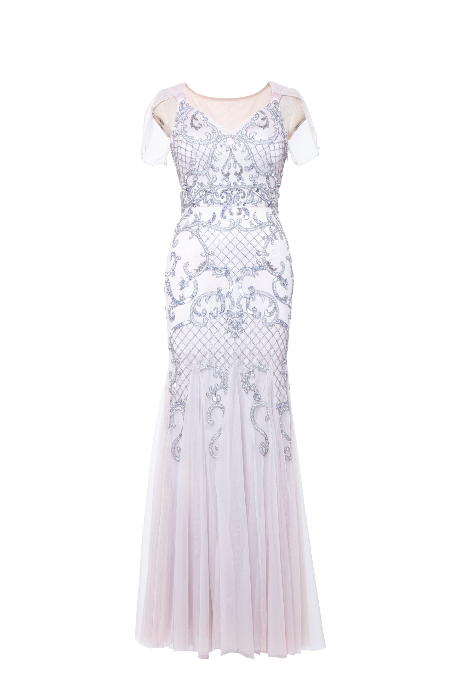 Sofia Baroque Embellished Mermaid Tulle Maxi Gown