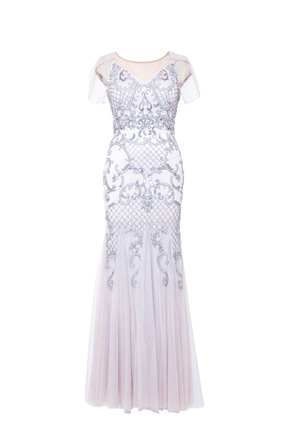 Sofia Baroque Embellished Mermaid Tulle Maxi Gown