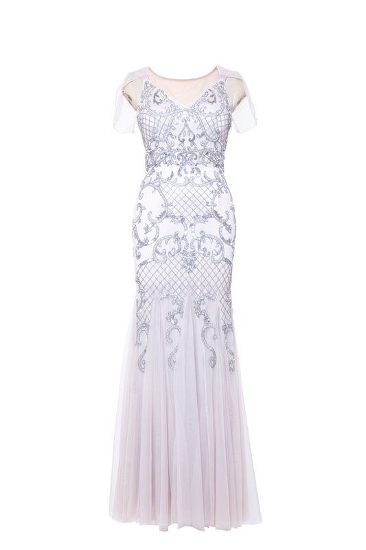 Sofia Baroque Embellished Mermaid Tulle Maxi Gown