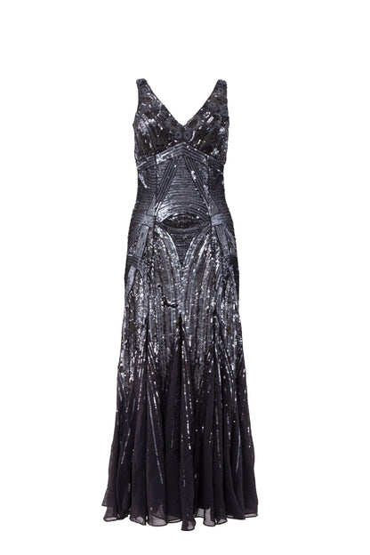 Giselle Noir Embellished Empire Waist Sleeveless Maxi Gown