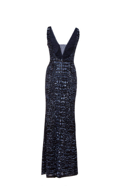 Stella Sequined Sleeveless V-Neck Maxi Gown
