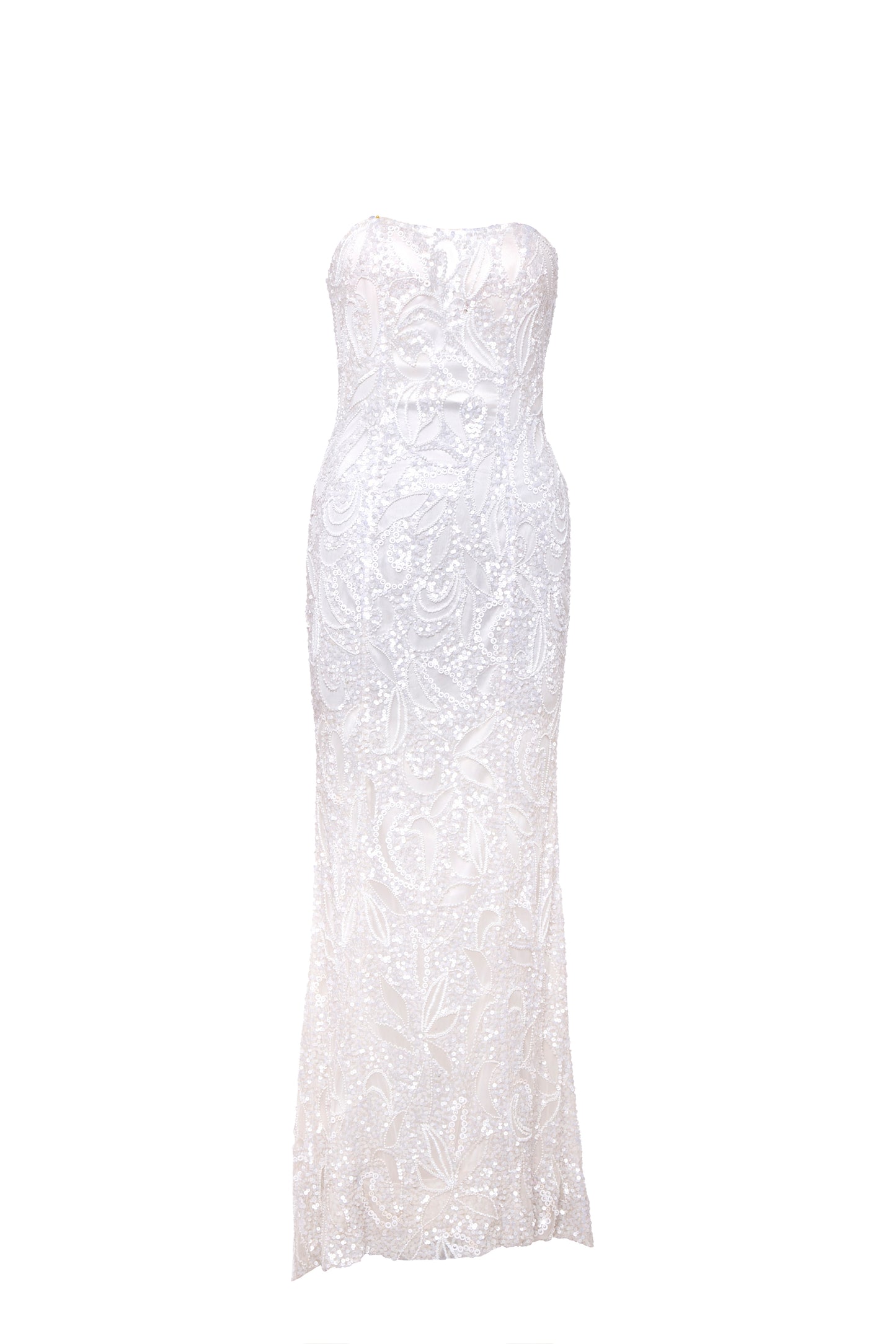 Clara Hand-Beaded Strapless Maxi Gown