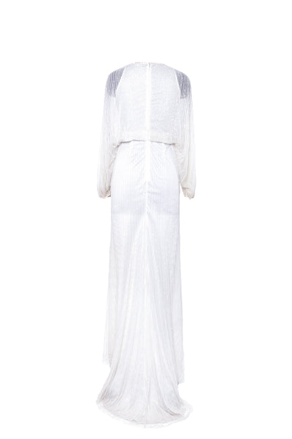 Ava Beaded Open Sleeve Maxi Gown