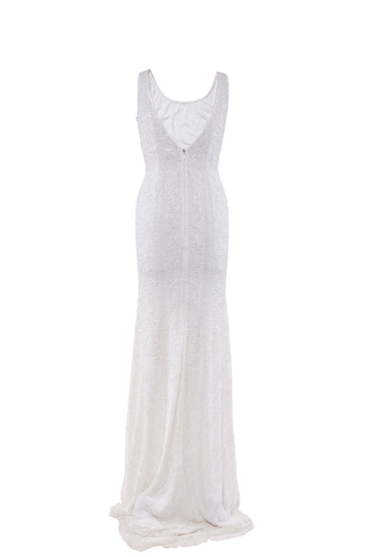 Mia Pearlescent Hand-Beaded Maxi Gown