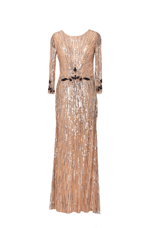 Cora Embellished Long Sleeve Maxi Gown